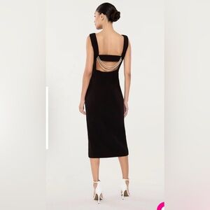 LIKELY TILDEN DRESS size 8 NEW black sheath pearl back cocktail formal slit